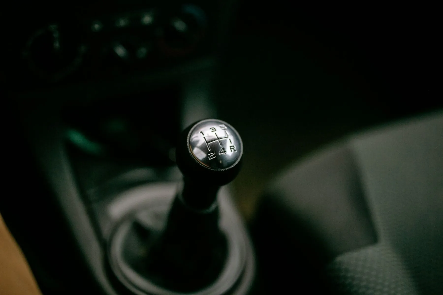 The gear knob of a car ready for collection